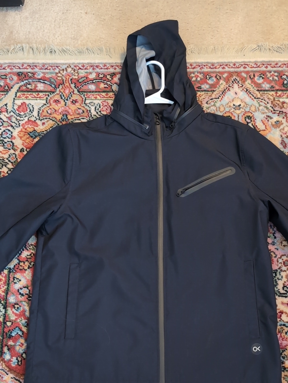 Outerknown Men's Black Hooded Rain Jacket